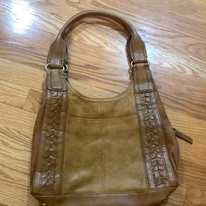 Tignanello Distressed light Brown leather hobo bag.